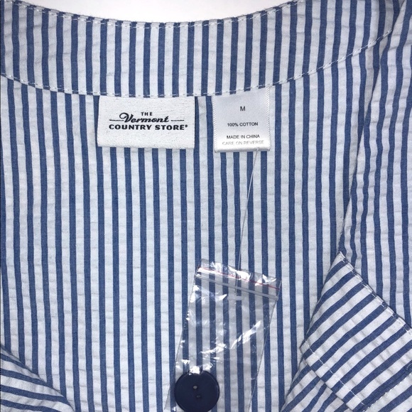 The Vermont Country Store Blue Seersucker Dress - Picture 9 of 11